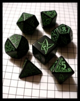 Dice : Dice - Dice Sets - Q Workshop Call of Cthulthu Black and Green 7 Piece